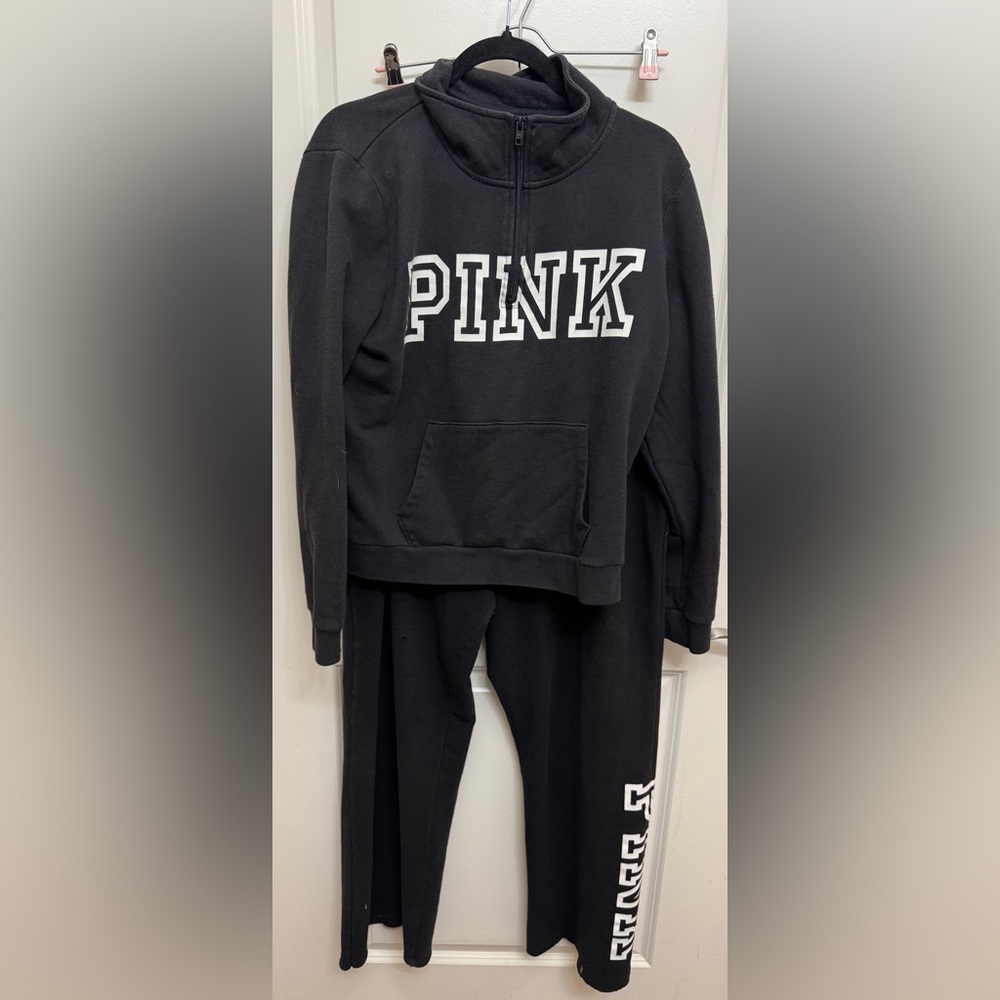 PINK Victoria's Secret Black Sweatshirt and Pants